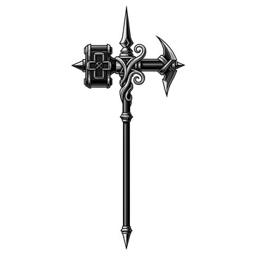 Fantasy Warhammer Axe - Medieval Weapon, Intricate Design