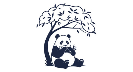 Black and white panda bear sitting. © Ahmad
