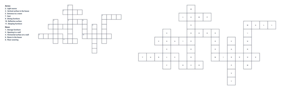 Crossword table, crossword puzzle. Educational word game, Crossword to print Dictionary crossword,
Crossword table to print.