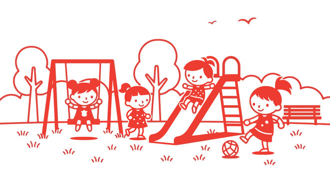 Children Playing on a Playground.