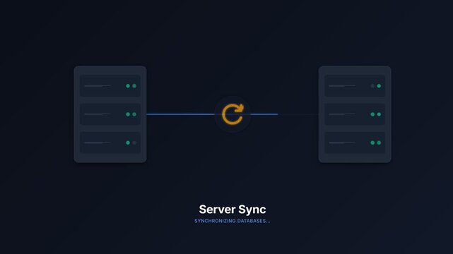 Servers synchronize data with secure connection online