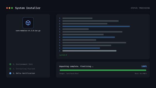 A computer screen displays a loading animation on a system detailer interface with a progress bar and notifications.