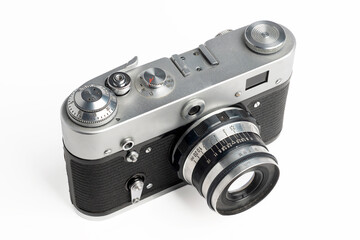 Fototapeta premium Generic 35mm rangefinder camera of the 1960's and 70's eras. No branding