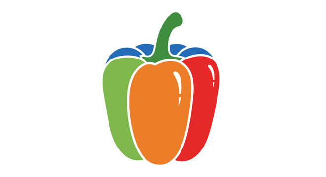Colorful bell pepper illustration.