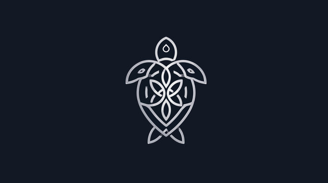 Elegant vector illustration of a sea turtle in minimalist geometric style