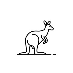 Fototapeta premium Kangaroo Icon Outline - Australian Wildlife Symbol