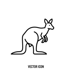 Fototapeta premium Kangaroo vector icon, simple outline illustration of marsupial animal