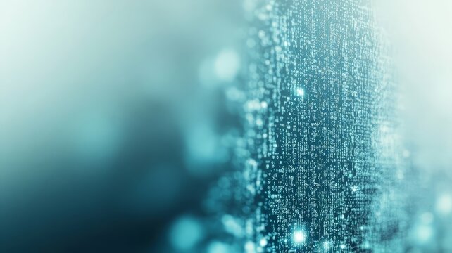 Abstract digital background featuring glowing binary code data stream technology concept