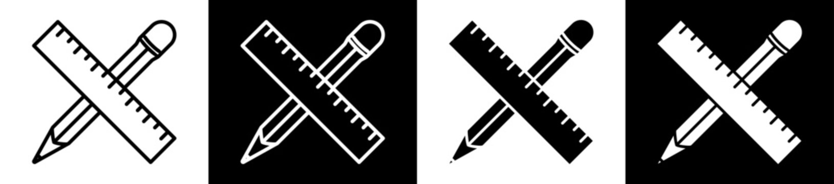 Edit Tools Icon Black And White Vector Illustration.