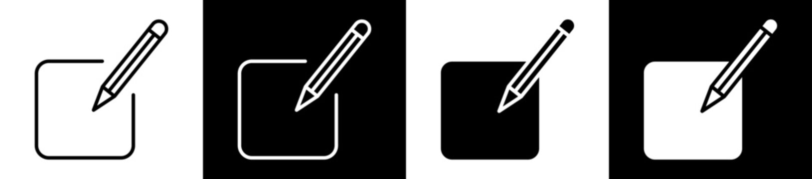 Editing Icon Black And White Vector Illustration.