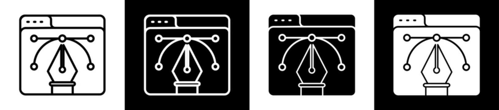 Ux Design Icon Black And White Vector Illustration.