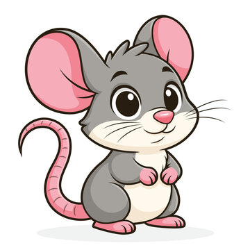 Cute cartoon mouse character illustration