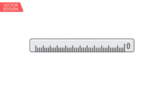 Simple Ruler Icon With Measurement Markings and Number 10