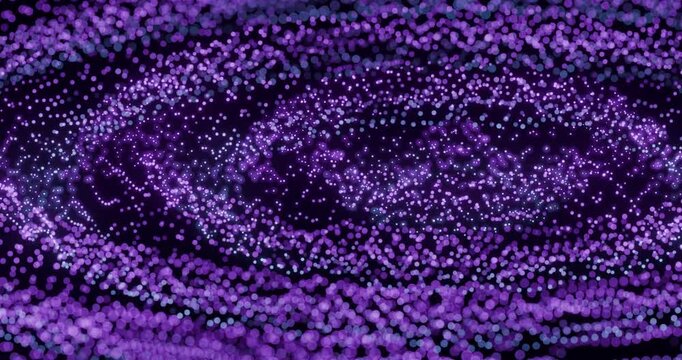 Futuristic purple particle wave data background looping animation