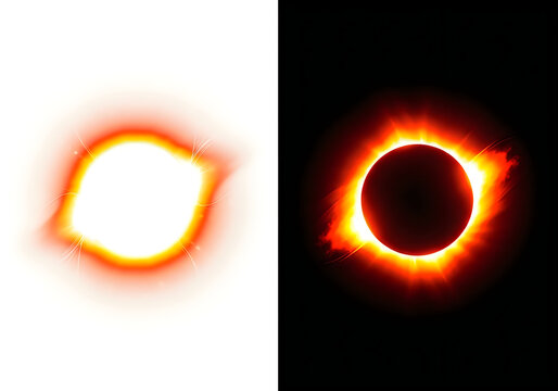 Illustration of solar eclipses, a stunning celestial event featuring the sun's corona during totality