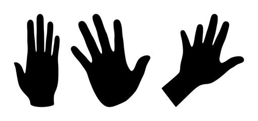 Obraz premium Solid black icon, white background: haptic feedback hand icon set with simple line art design featuring sketches, drawings, vector graphics with minimalist and simple illustrations
