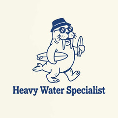 Cartoon seal wearing a hat. © hisam