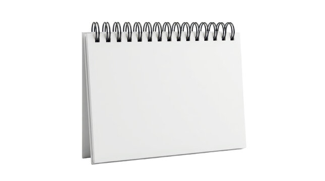 Blank Spiral Notebook with Wire Binding on White Background