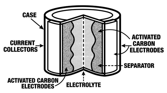 Diagram of a Supercapacitor Energy Storage Device 1.