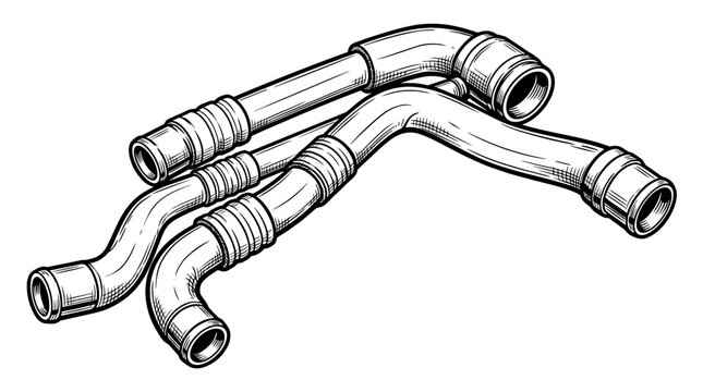 Flexible Plumbing Pipes Connected Together.