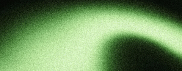 Fototapeta premium Grainy green black noisy background, abstract color gradient glowing shape, vibrant noise texture dark banner, header, poster, cover, flyer backdrop design