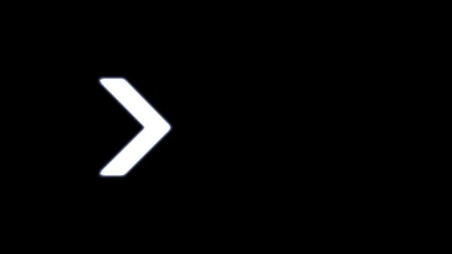 Right-directional arrow loop animation. Animated arrows for the overlay video layer. arrow icon concept animation.