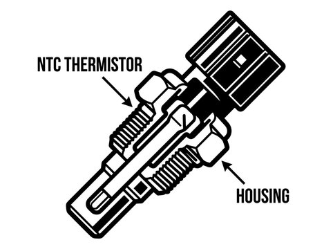 NTC Thermistor Sensor Component Diagram.