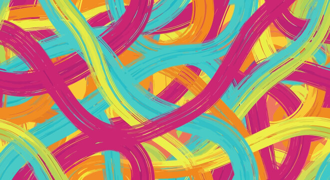 Vibrant Abstract Paint Swirls Background