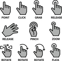 Fototapeta premium Single finger rotate gesture icon on a screen for user interface control.