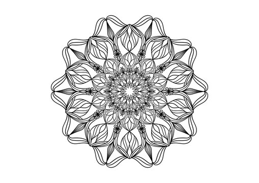 black and white mandala for coloring book	