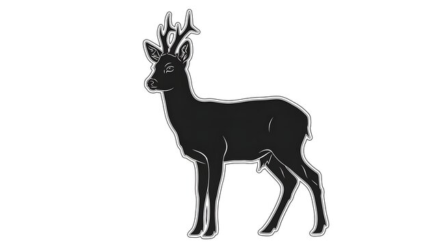 Illustration of a majestic deer with antlers, a symbol of nature and the wild