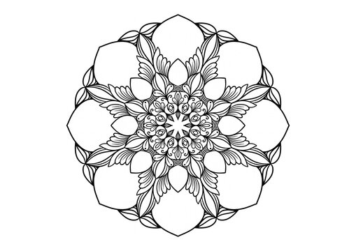 mandala line art on white background