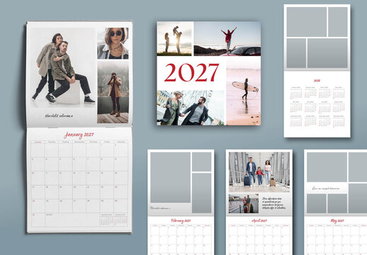 2027 Photo Collage Calendar Layout