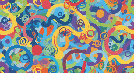 Obraz premium Vibrant Abstract Art Background with Swirls and Circles