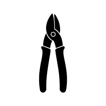 Black Tin‑Snips Icon Vector &mdash; Minimal Tool Silhouette