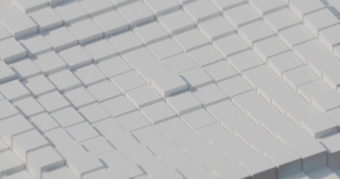 Abstract white 3d cube grid background looping animation
