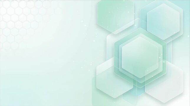 Medical healthcare technology hexagon network background innovation clean minimal abstract geometric teal white digital futuristic gradient glow soft layer minimal clean abstract medical healthcare