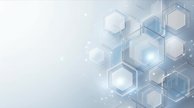 Technology abstract background hexagon digital futuristic network innovation science corporate technology geometric modern connection network futuristic white blue background with glowing hexagon