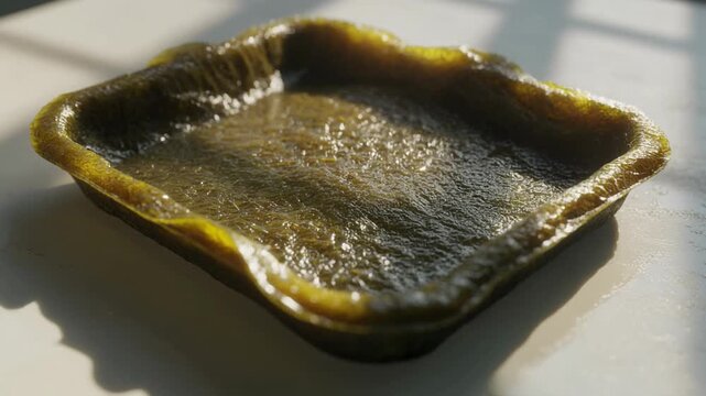 Realistic Seaweed Fiber Tray: Sustainable Packaging Concept