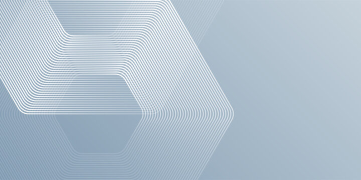 Modern hexagon lines on gray background. Geometric stripe line abstract