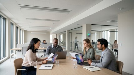 Fototapeta premium Protected workplace with integrated air filtration and passive health monitoring