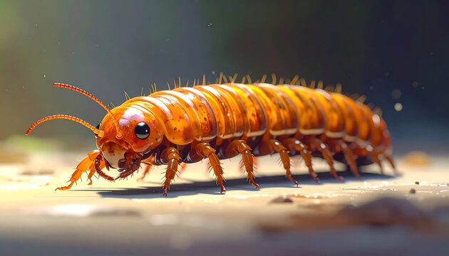 Close-up of a Giant Isopod Crawling on a Sandy Surface.
