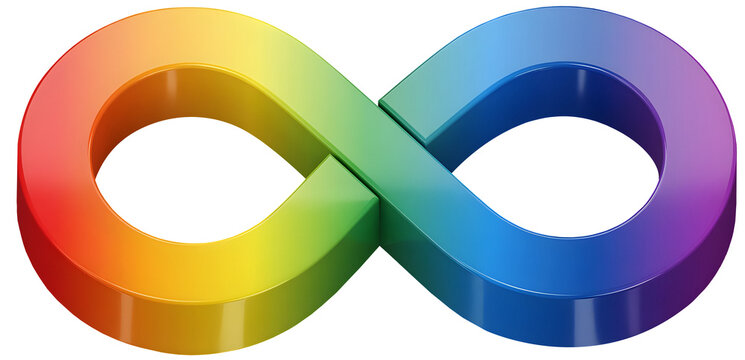 Infinity Autism ASD 3D symbol transparent PNG