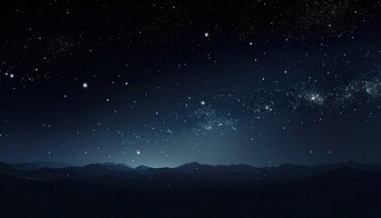 Fototapeta premium Vast Starry Night Sky Over Silhouetted Mountains.