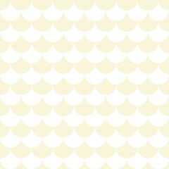Soft cream, ivory and white minimalist fish scale pattern. Elegant seamless subtle geometric scallop grid texturing for premium product luxury packaging. © MDC