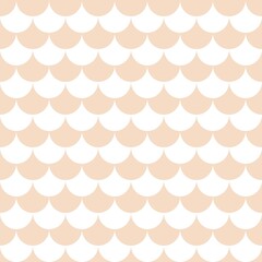 Beautiful dusty pastel pink and white fish scale pattern. A romantic, seamless, feminine, scallop-wave geometric backdrop for sweet Valentine gift wraps. © MDC