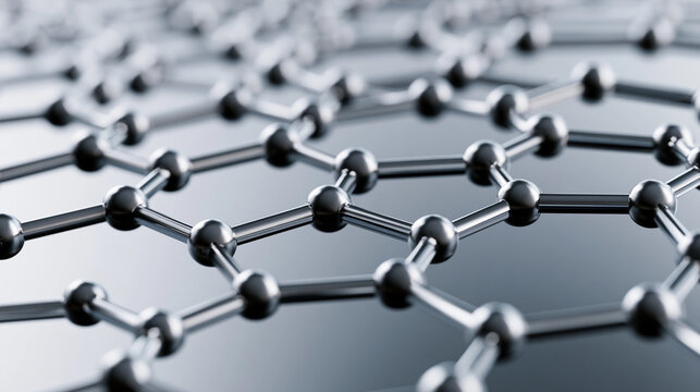 Close-up view of hexagonal carbon lattice structure