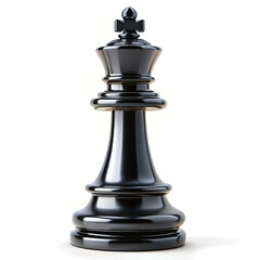 Fototapeta premium Black Chess Piece on White Background