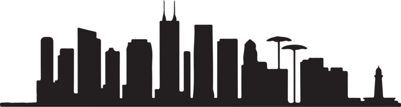 miami skyline silhouette black skyline vector emblem