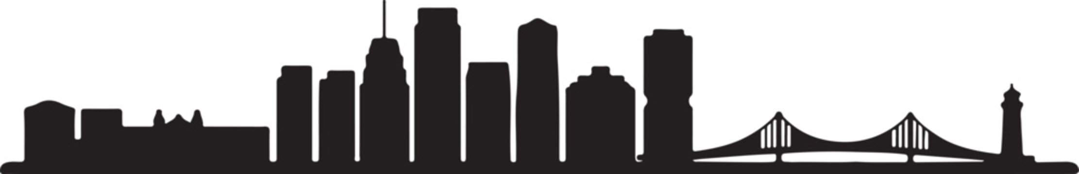 miami skyline silhouette city horizon vector design
